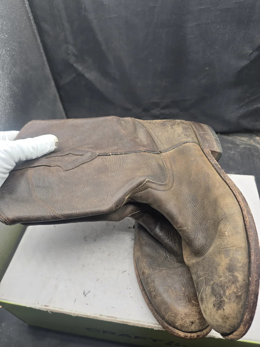 Men's Brown Leather Slip-On Work Boots